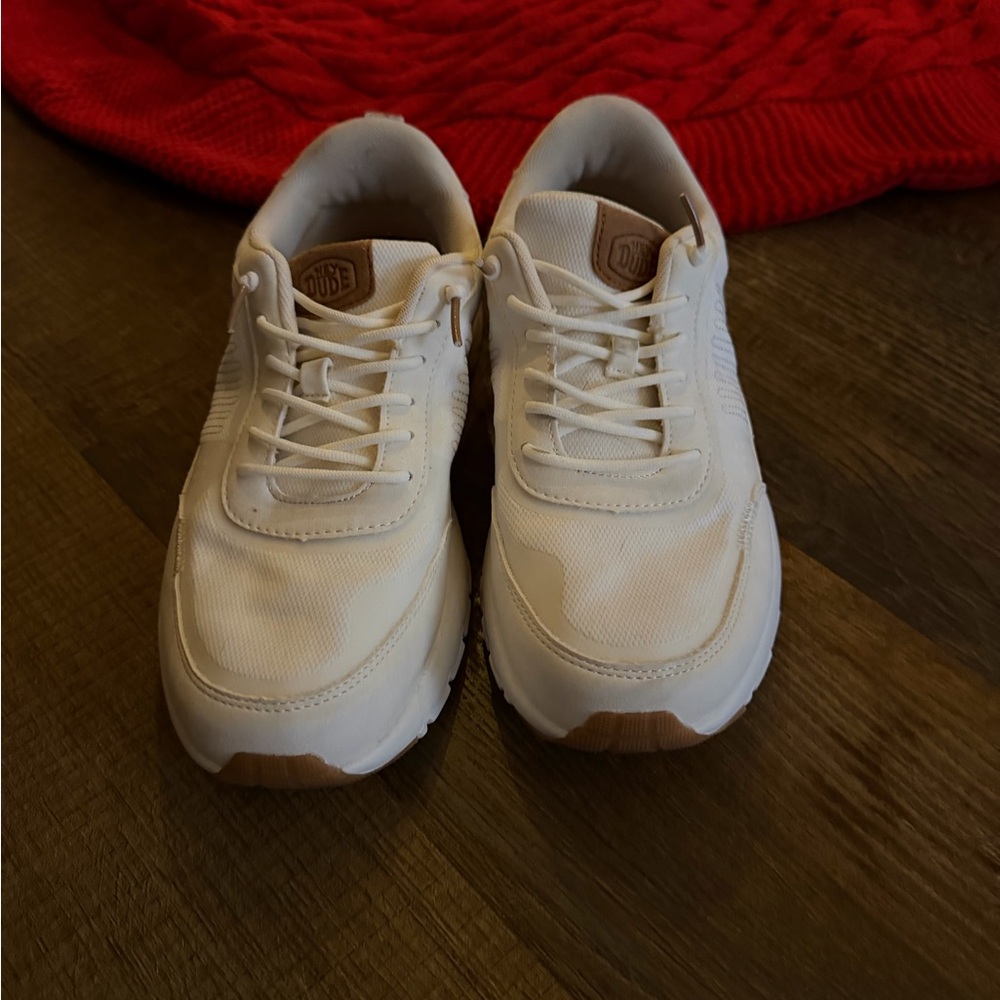 Hey Dude Cream Athletic Shoes
